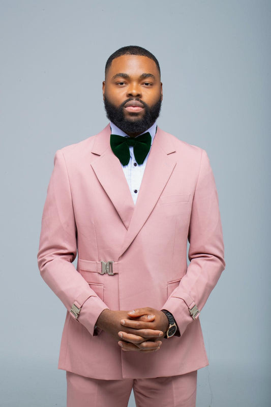 Elegant Pink Slim-Fit Suit for Men