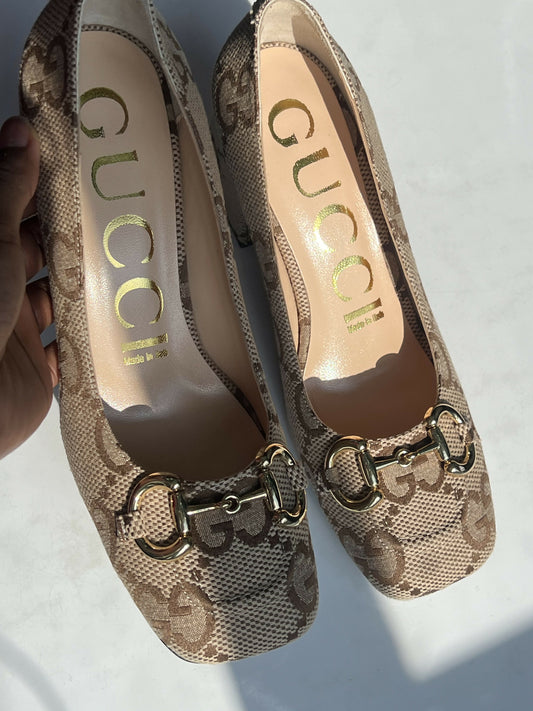 Gucci low block high heels