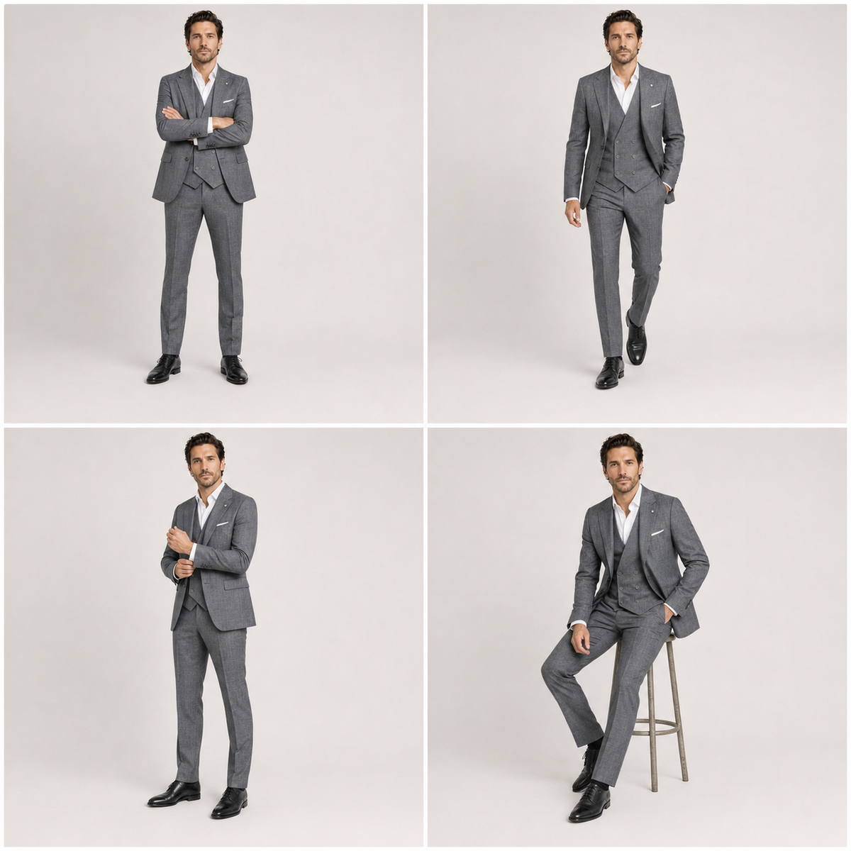 Men’s Charcoal Grey Three-Piece Suit