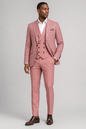 Men’s Pink Plaid Three-Piece Suit