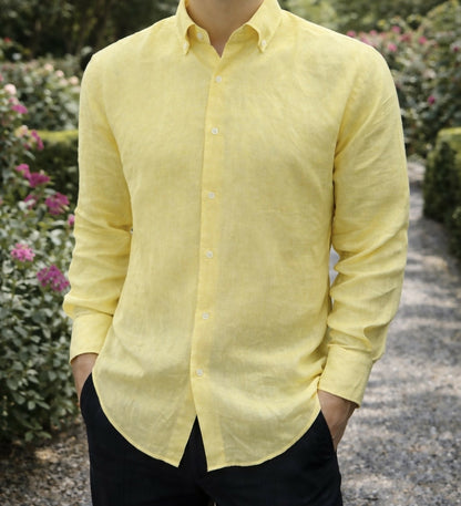 Men’s Pure Linen Button Up Shirt