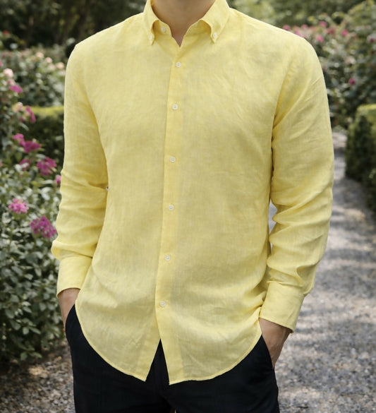 Men’s Pure Linen Button Up Shirt