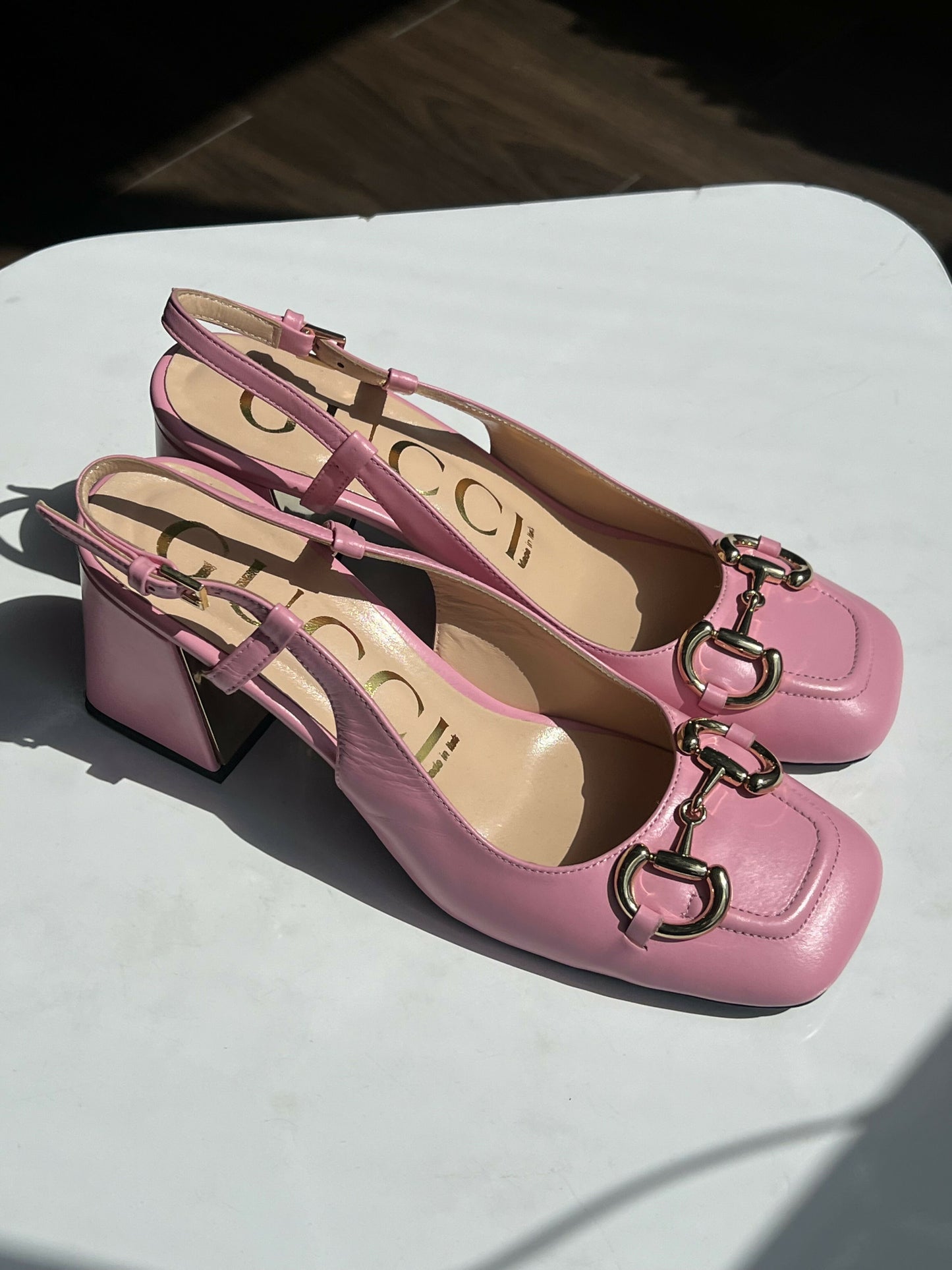 Gucci square heels