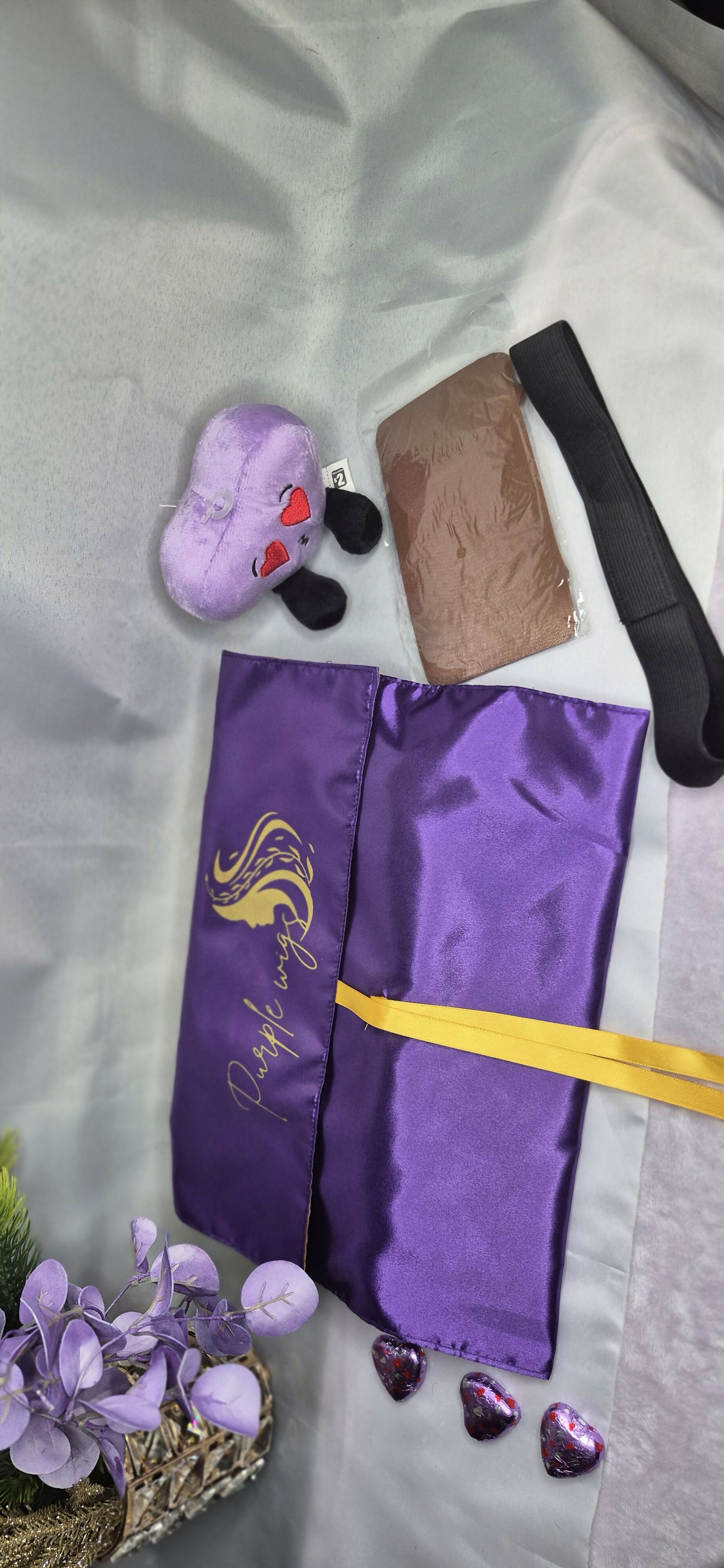 PURPLE SATIN BAG