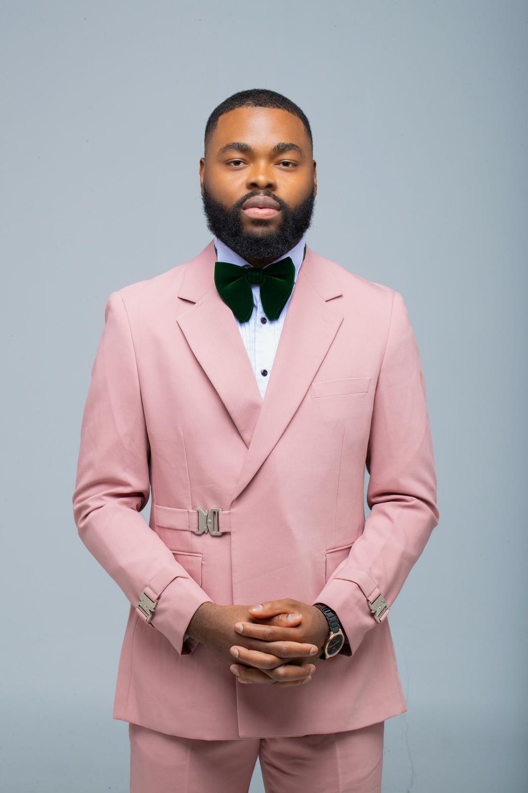 Elegant Pink Slim-Fit Suit for Men
