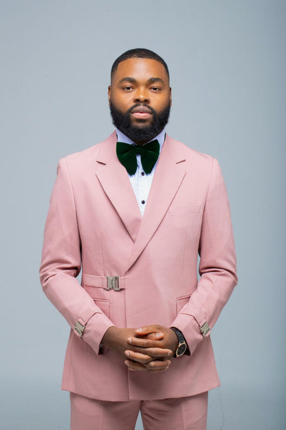 Elegant Pink Slim-Fit Suit for Men