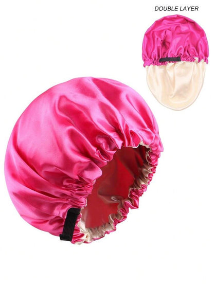 Bonnet de nuit ajustable en satin pour femme