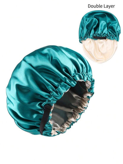 Bonnet de nuit ajustable en satin pour femme