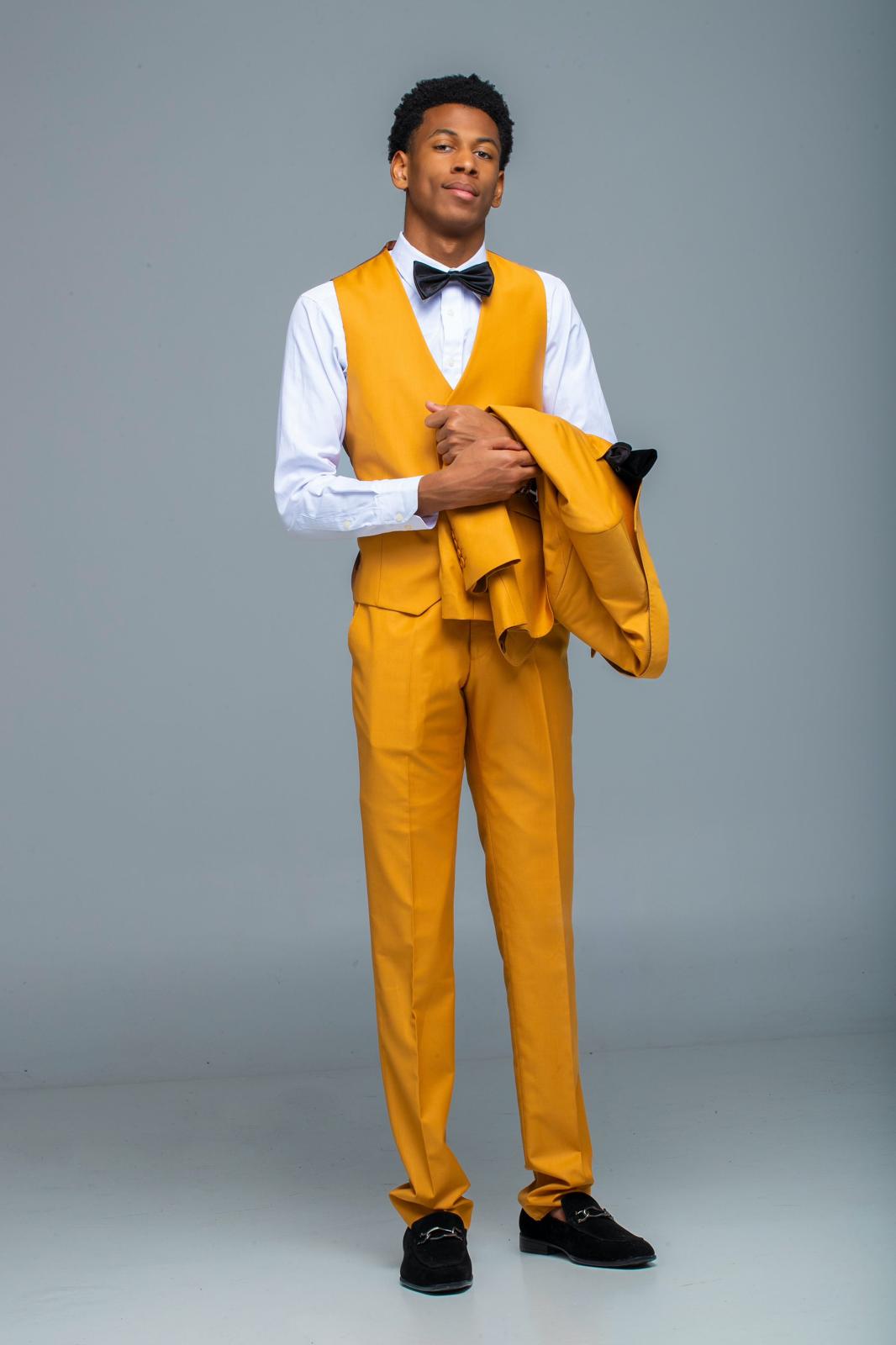 Mustard Yellow 3-Piece Suit – Bold & Elegant