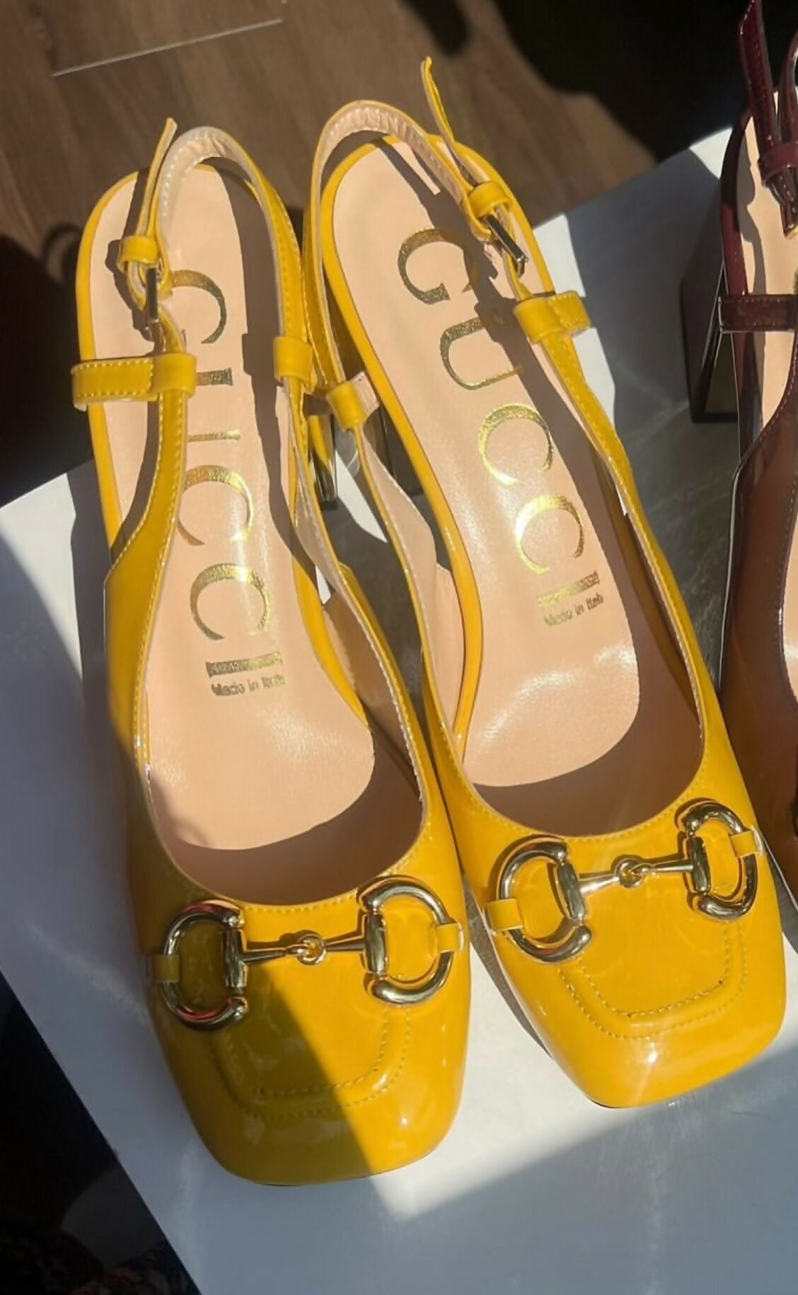 Gucci square heels