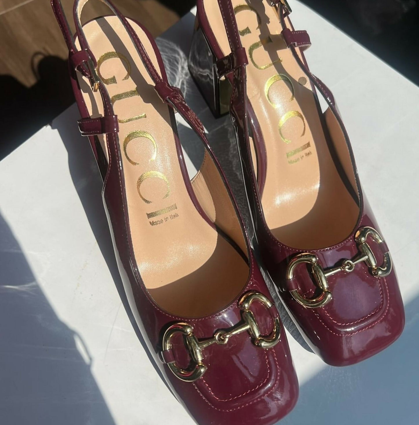 Gucci square heels